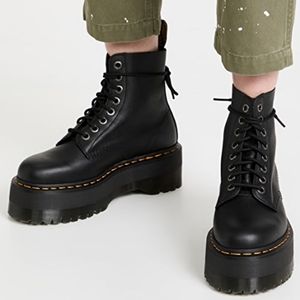 NEW Dr. Martens Pascal Max Platform Combat Boots Docs 1460 Black Leather UK6/US8